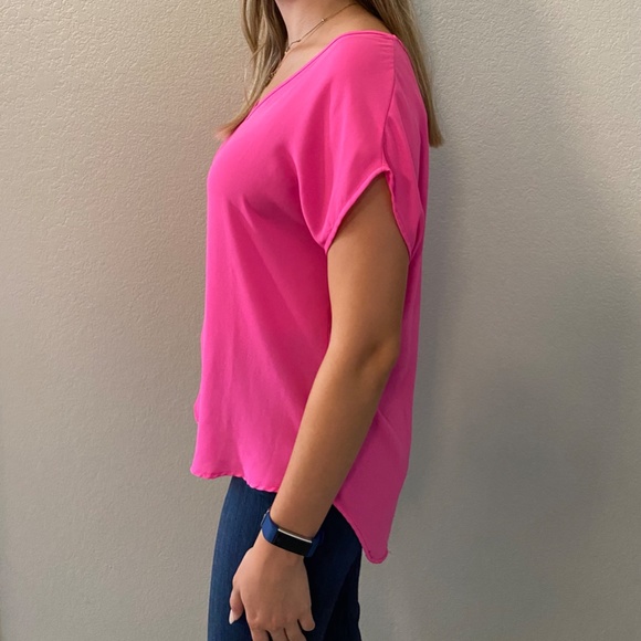Lush Tops - Women Lush Hot Pink Top Beautiful Small